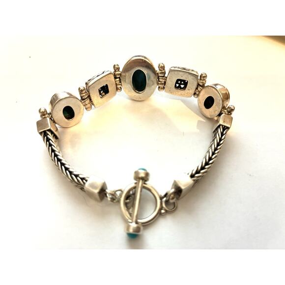 QVC Turquoise & Sterling Silver 925 Station Link Bracelet – Excellent - Picture 4 of 7